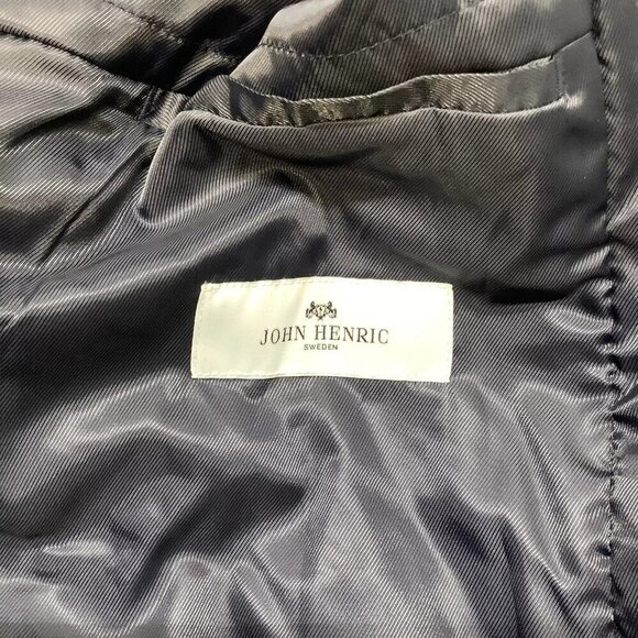 NEW JOHN HENRIC Men's Coat Elvas Wool Blend Navy Blue Size 48/US 38 - Picture 6 of 7